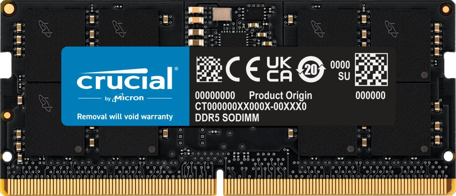 Crucial 16GB DDR5 4800MHZ SODIMM Memory Notebook-CT16G48C40S5 Crucial 16GB DDR5 4800MHZ SODIMM Memory Notebook-CT16G48C40S5
